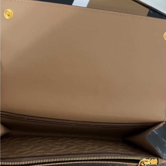 BURBERRY WALLET HERON TB DEBOSSED MONOGRAM CAMEL AUTHENTIC NWT -Store Display - Picture 6 of 12